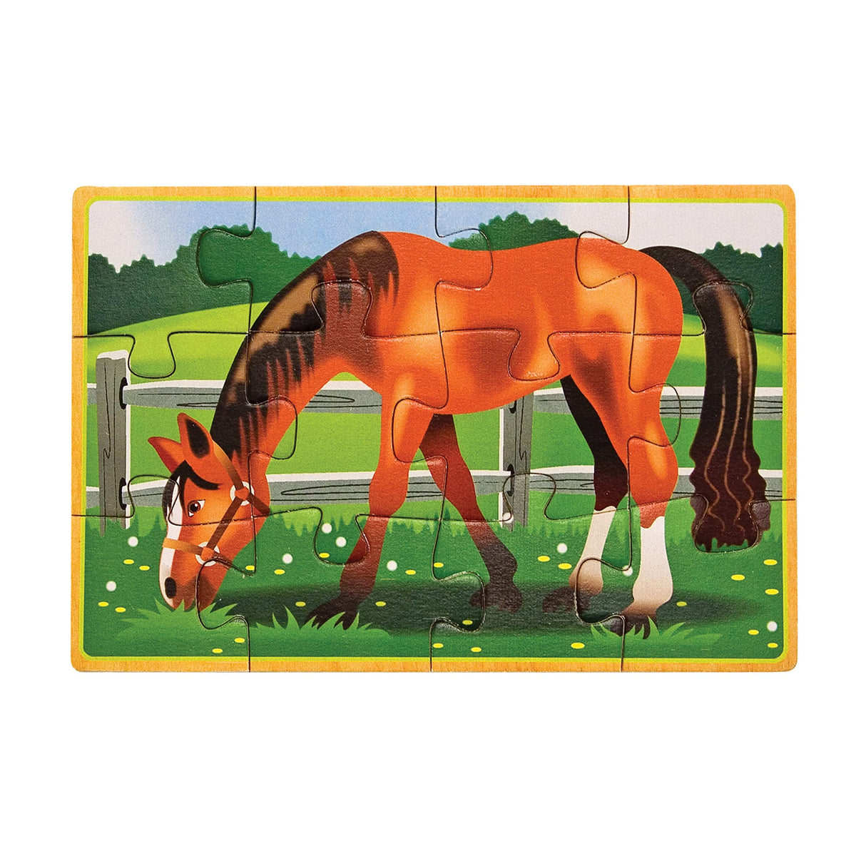 Melissa & Doug Farm 4-in-1 Wooden Jigsaw Puzzles in a Storage Box (48 pcs total), 12 Melissa & Doug