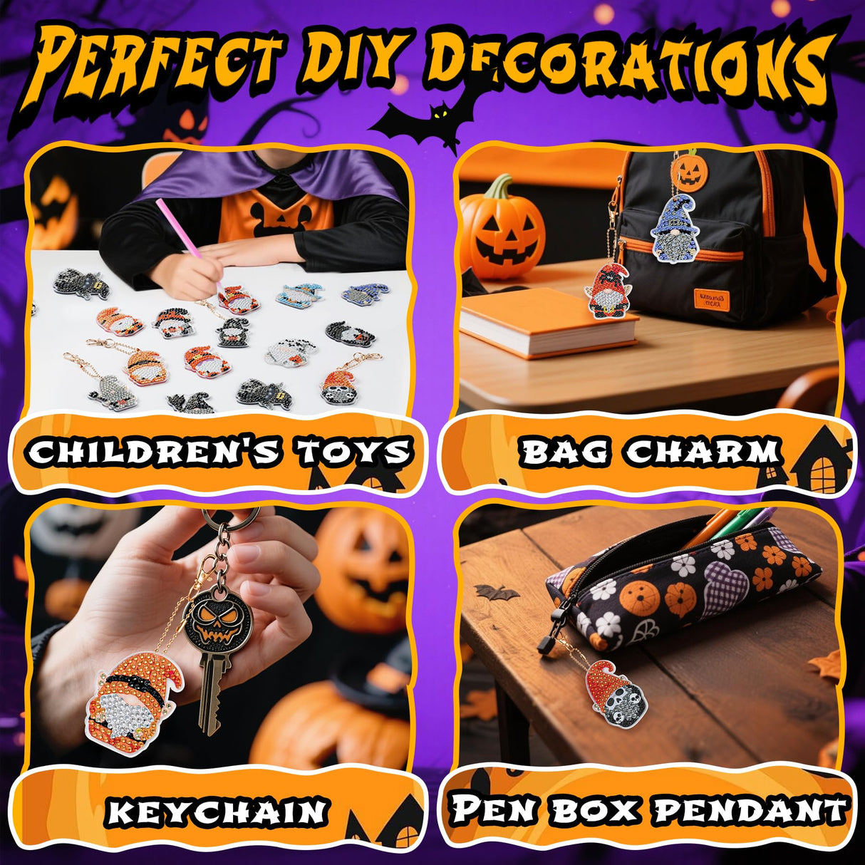 Halloween Diamond Painting Advent Calendar 2025, Unique Gnomes Advent Calendar 24 Days, DIY Crafts Diamond Art Calendar, Keychains, Trick or Treat, Surprise Halloween Gifts for Girls, Kids, Women, Adult (Purple Box) compareye