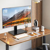 Rfiver Universal Swivel Tabletop TV Stand for Flat Screens 23 24 26 32 39 40 42 43 Inch, Heavy Duty Center Pedestal Stand Replacement with Black Tempered Glass Base and Height Adjustable Mount Rfiver