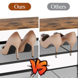 Garden 4 you 4 Tiers Narrow Shoe Rack,Small Space Freestanding Shoe Storage Organizer with Brown Wooden Tabletop,Adjustable Metal Shelf Stackable Shoe Shelf for Entryway Hallway Living Room Closet Garden 4 you