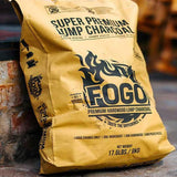 FOGO Super Premium Oak Restaurant Quality All-Natural Large Sized Hardwood Lump Charcoal for Grilling and Smoking, 17.6 Pound Bag FOGO