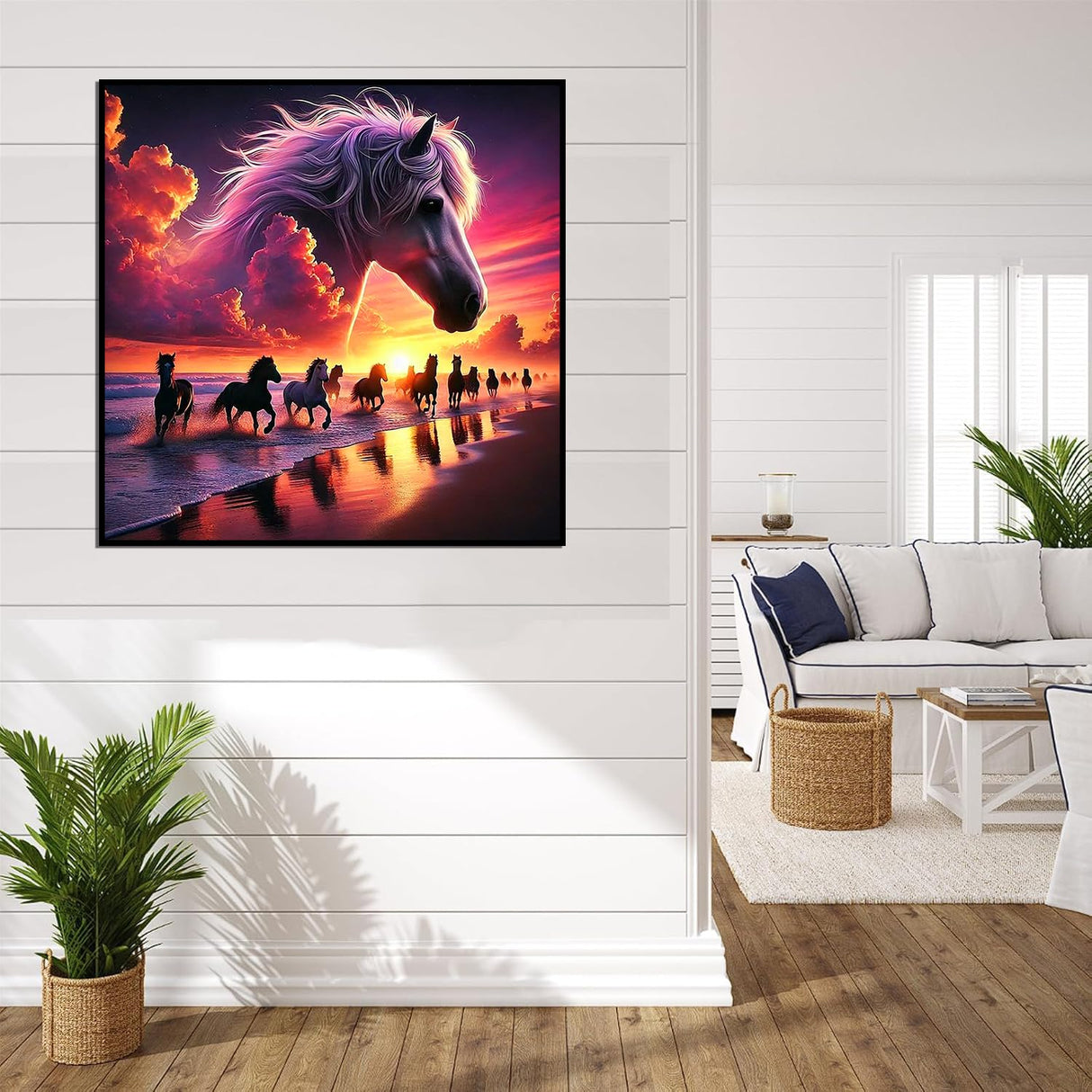 Horse Diamond Art Kits for Adults - Horse Diamond Painting Round Full Drill for Beginners, 5D Paint by Diamonds Gem Art Kit DIY Crafts Home Wall Decor Gifts 14x14 inch Generic