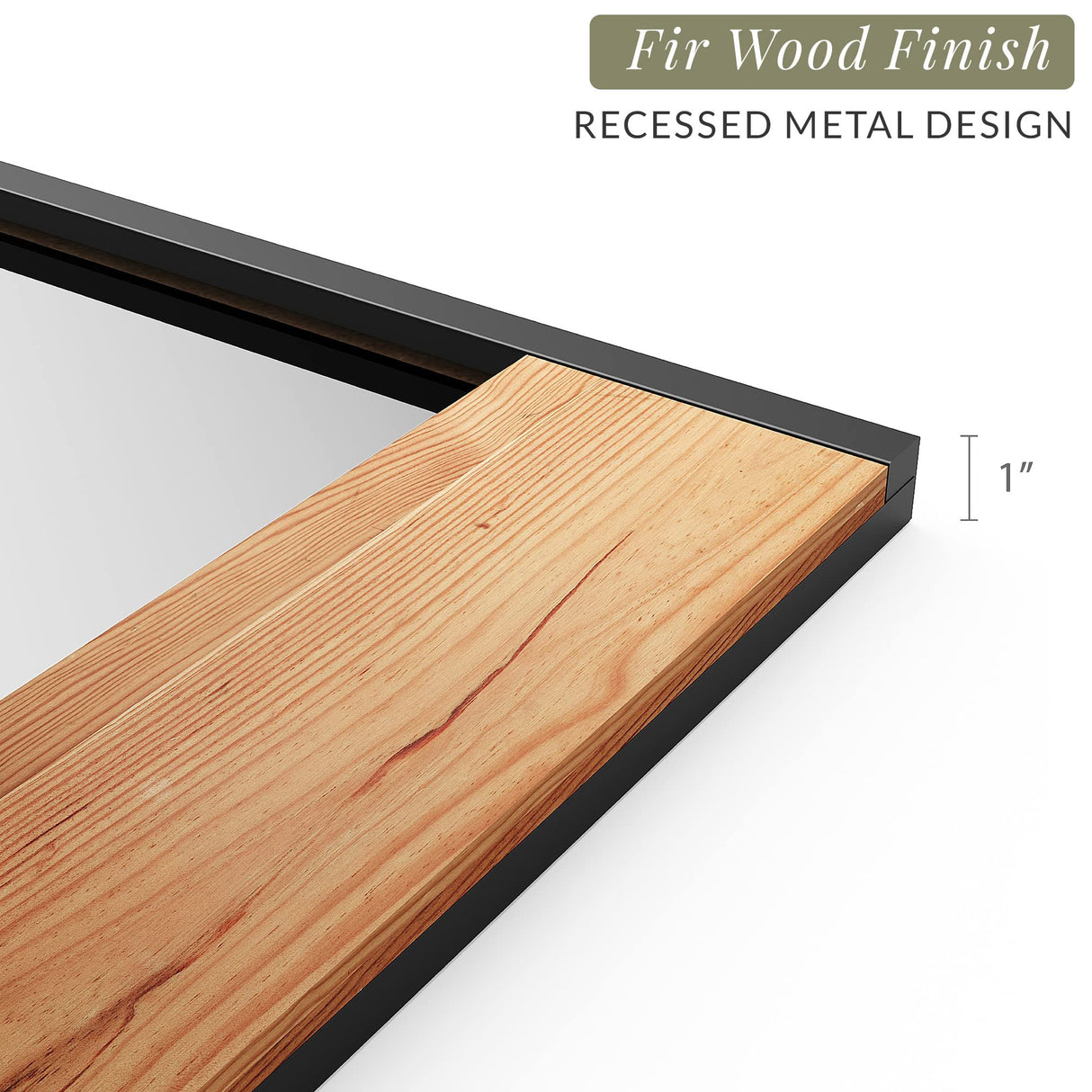 Barnyard Designs 24x36 Wooden Farmhouse Wall Mirror - Modern Rustic Metal and Wood Frame Mirror for Bathroom Vanity, Brown Barnyard Designs