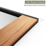 Barnyard Designs 24x36 Wooden Farmhouse Wall Mirror - Modern Rustic Metal and Wood Frame Mirror for Bathroom Vanity, Brown Barnyard Designs