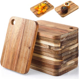 Vesici 12 Pcs Small Acacia Wood Cutting Board Rectangle Wooden Chopping Boards Lightweight Cutting Serving Tray Mini Cutting Board Bulk for Kitchen Meats Cheese Fruit Bread Wedding Housewarming Gift Vesici