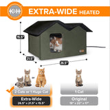 K&H Pet Products Heated Outdoor Cat House Extra-Wide Winter Shelter for Ferals - Cat House for Outdoor Cats, Heated Kitty House for Outside Weatherproof Insulated Protection 26.5" X 21.5" X 15.5" K&H Pet Products