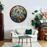 Stained Glass Puzzle Bird Puzzles for Adults 1000 Pieces, Round Bird Tree Jigsaw Puzzle, Impossible Hard Difficult Challenging Puzzles for Adults PICKFORU