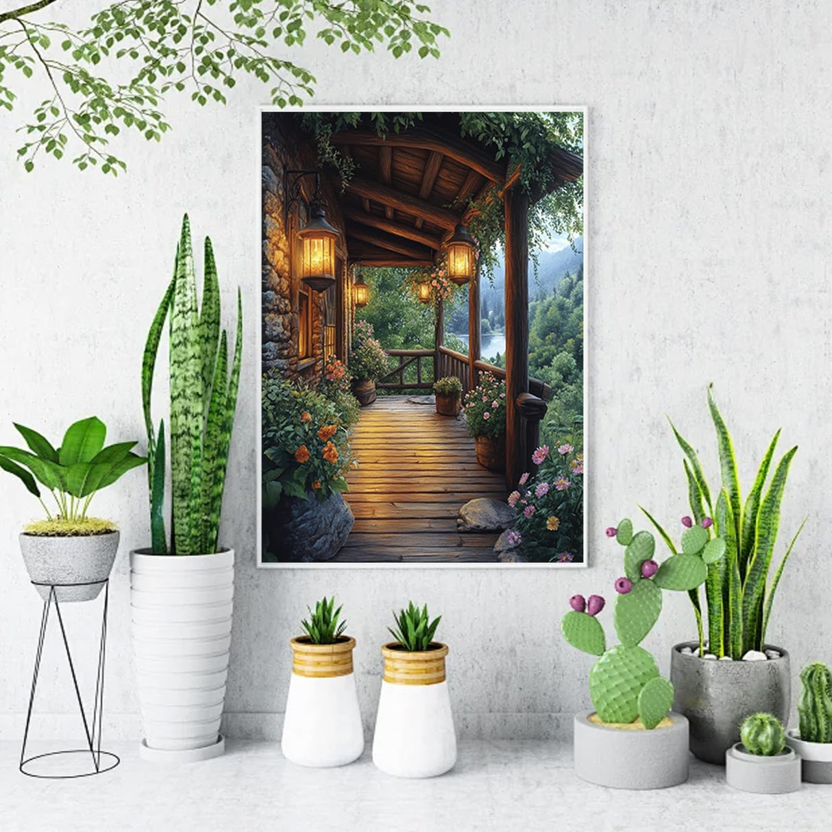 Diamond Art Kits for Adults Beginner- Garden DIY Modern Diamond Painting Kits 5D Diamond Dots Gem Art Crafts with Tools Round Full Drill Funny Crafts for Home Wall Decor&Gift 12x16inch Fairyland JinWenn