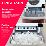 FRIGIDAIRE - Stainless Steel Countertop Ice Maker Machine with 26 lb Capacity | Ice Machine Makes 9 Cubes Every 7-15 Minutes | Portable Ice Maker for Countertop with Ice Shovel & Drain Plug Frigidaire