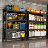63" H Storage Garage Shelving Unit, 2500LBS Heavy Duty Metal Shelves Organization, Adjustable 4 Tier Utility Storage Shelf Rack for Industrial, Basement, Warehouse (Black, 19.7" D×31.5" W×63" H) SGFHNV