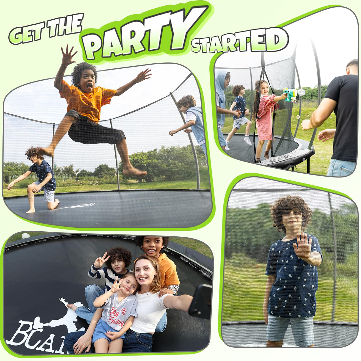BCAN Trampoline 12FT 14FT 15FT 16FT Recreational Trampoline with Enclosure BCAN