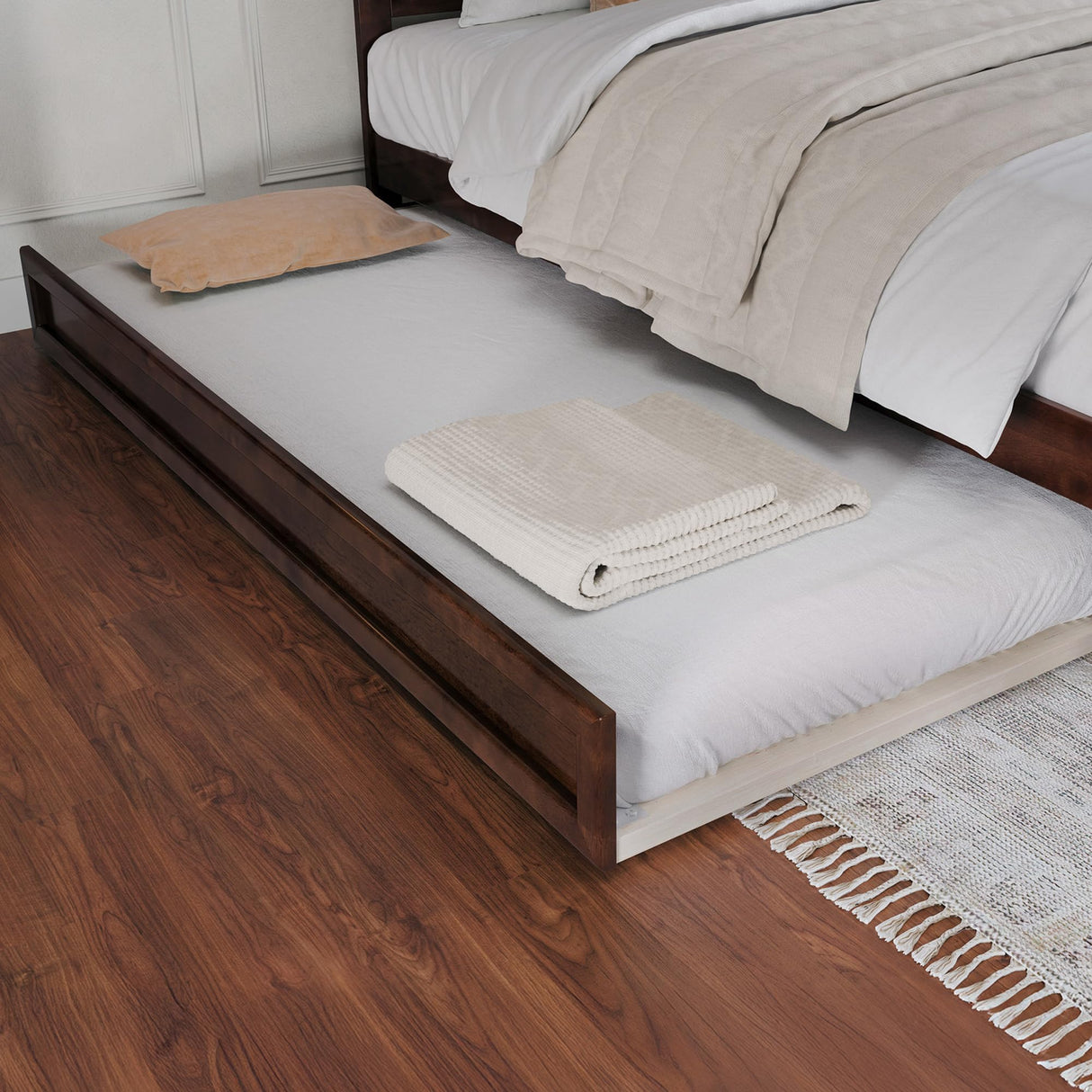 AFI, Mid-Century Modern Trundle Bed, Twin XL, Walnut AFI