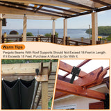 4x4 Heavy Duty Roof Riser Brackets Kit, 3PCS Roof Riser Brackets for Patio Cover, Adjustable Roof Riser Brackets, 304 Stainless Steel Patio Roof Riser, Roof Mount Pergola Brackets (Black Finish) P Polerden