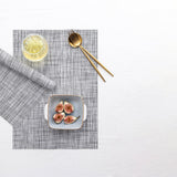 LEXMORE Placemats Set of 4 Vinyl/Plastic Woven Place Mats for Kitchen Table Indoor/Outdoor Washable Placemat Wipeable Dining Table Mats(Gray) LEXMORE