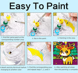 Benjenes 4 Pack Animal Paint by Number Kit for Kids Paint by Numbers Ages 8-12 Paint by Numbers Kits Children Beginner for Anime Drawing Kit Color by Numbers Kit for Kids 8x8 Inch Benjenes