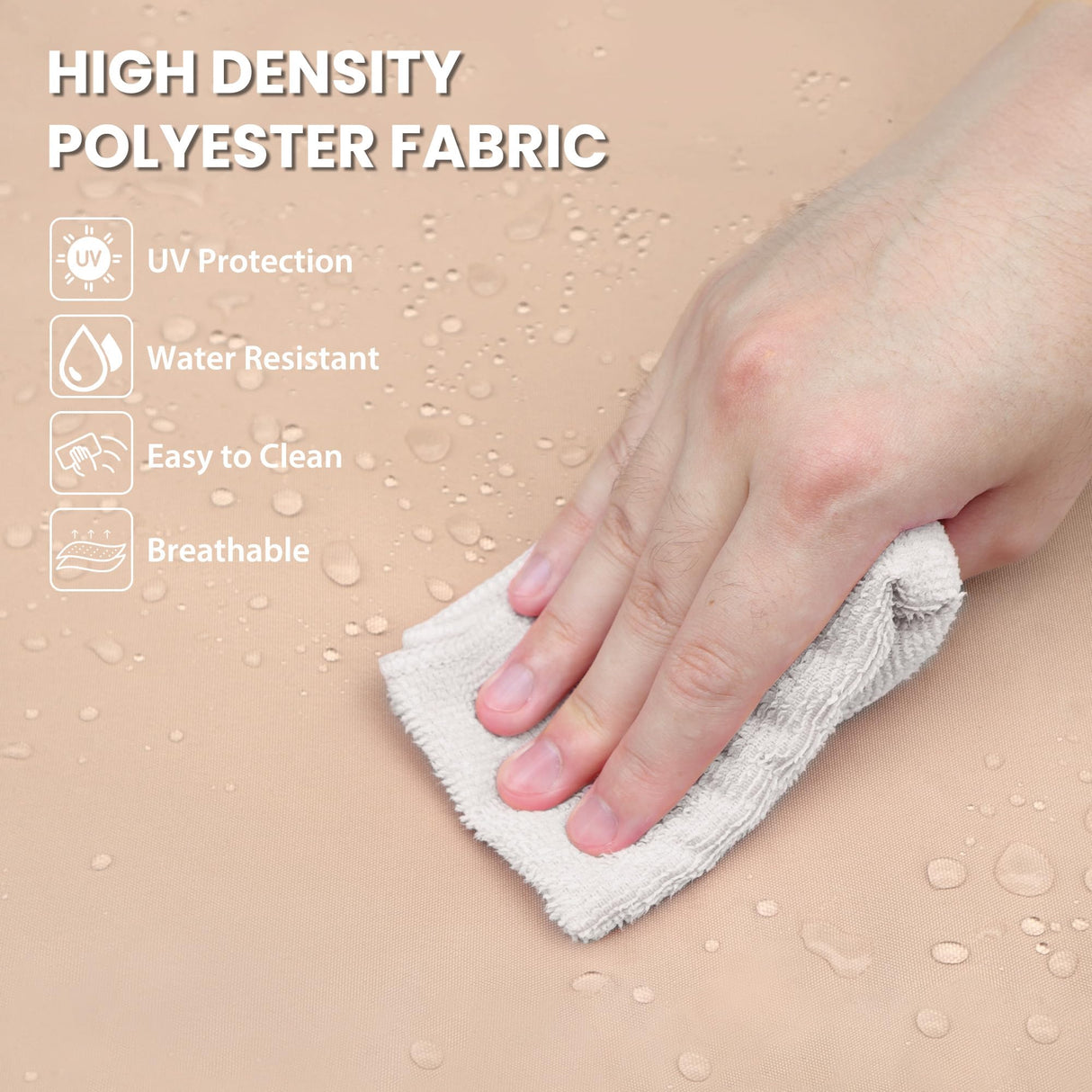 UDPATIO Outdoor Cushions for Patio Furniture, 7-Piece Replacement Cushions for Outdoor Furniture, Patio Cushions Outdoor Sectional Cushions Couch Cushions for 4-seat Patio Conversation Sets (Beige) UDPATIO