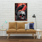 Helloween Crow Diamond Painting Kits for Adults, 5D Skull with Blood Horror Diamond Art Kits for Beginners, DIY Full Drill Diamond Kits Gem Arts Crafts for Home Wall Decor 12 x 16 Inch Mrnsiet