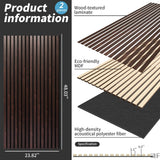 AMZDEPOT Wood Slat Wall Panel, 48'' x 24'' Wood Panels for Wall, 3D Soundproof Wall Panels, Large Acoustic Panels for Interior Ceiling and Wall Decor Noise Reduction, 2 Pack, Walnut AMZDEPOT