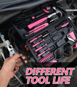 B BOSI TOOLS 40-Piece Pink Tool Set- General Household 40 PCS Hand Tool Kit with Plastic Toolbox Storage Case (Pink) B BOSI TOOLS