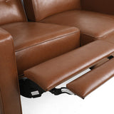 Christopher Knight Home Denison Tufted Loveseat Pushback Recliner - Faux Leather - Cognac Brown/Dark Espresso Christopher Knight Home