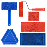 Carkio Wood Graining Painting Tool Set, Art Wallpaper Imitation Wood Grain Tool with Handle Wall Decoration,Empaistic Pattern Roller Painter,Wall Texture Art Painting Tool Set Carkio