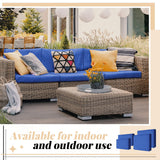 Patelai 9 Pcs Outdoor Patio Cushions Replacement Covers Fit for 4 Seater Sofa, Patio Cushion Covers Replacement Waterproof Cushion Cover, Cushions Covers Replacement Only(Dark Blue) Patelai