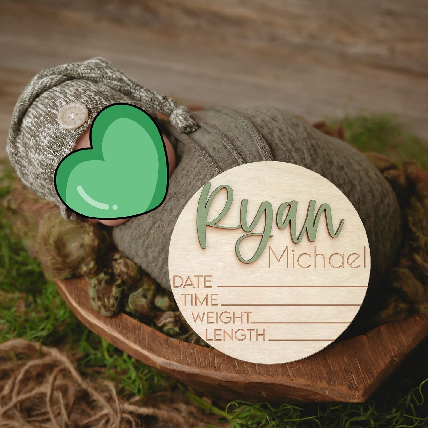 NAZENTI Personalized Wooden Baby Name Announcement Signs, Custom Baby Name Sign, Birth Announcement And Footprint Sign For Hospital, Baby Girl Or Boy, Welcome Signs, Baby Arrival Signs (#Desi - WoodArtSupply