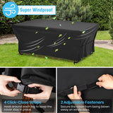 Velway Patio Furniture Cover Outdoor, Waterproof Rectangular Patio Table Chair Sofa Set Cover, 95”Lx64”Wx39”H, All Weather Oxford Tear-Resistant Material with Zipper Carrying Bag Windproof Buckles Velway