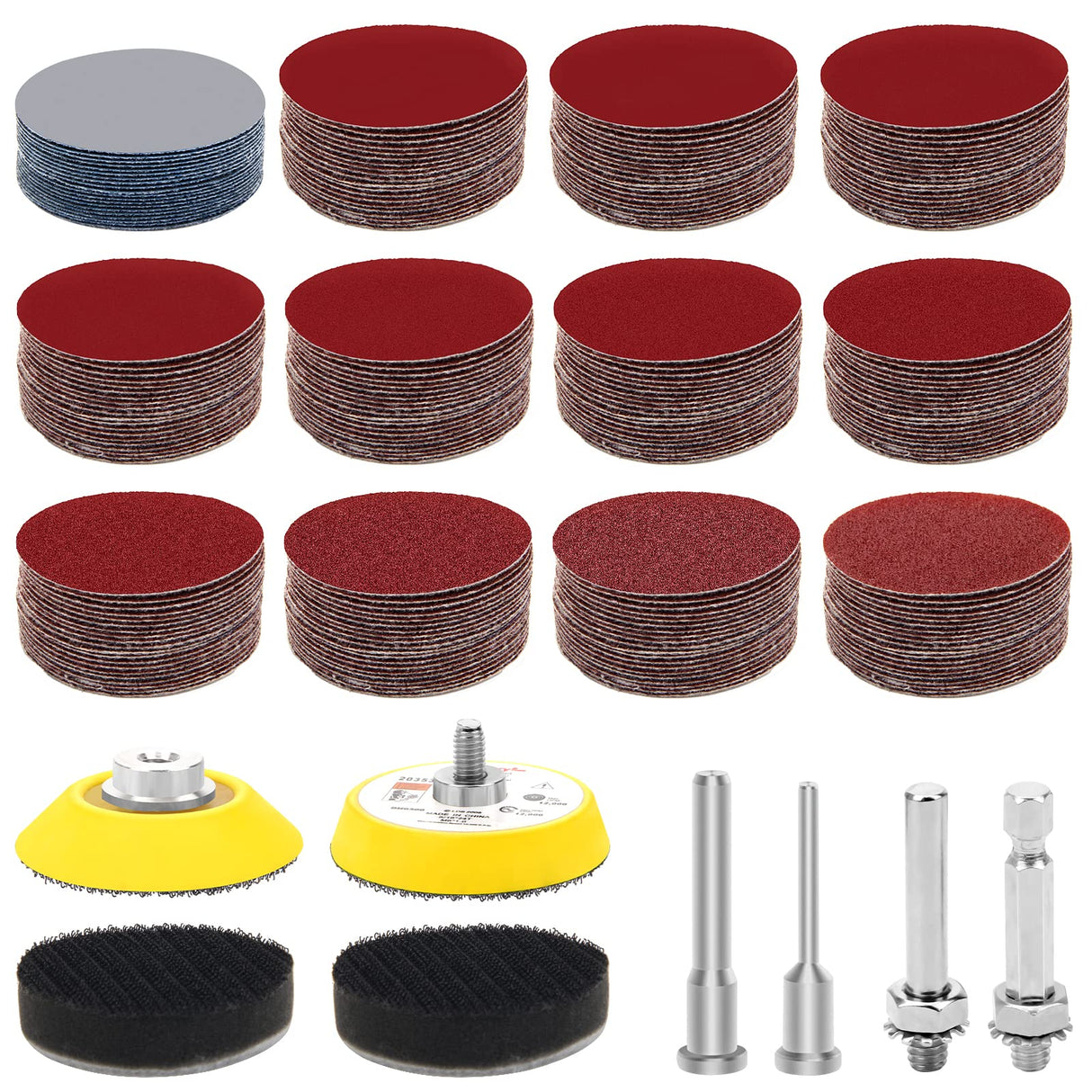 Windspeed 240+8 Pcs Sanding Discs Pad Kit, 2 Inch Die Grinder Sanding Disc Sander Attachment for Drill Sanding Attachment Rotary Sander Pads Include 60-3000 Grit Windspeed