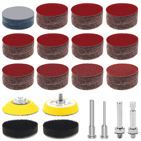 Windspeed 240+8 Pcs Sanding Discs Pad Kit, 2 Inch Die Grinder Sanding Disc Sander Attachment for Drill Sanding Attachment Rotary Sander Pads Include 60-3000 Grit Windspeed
