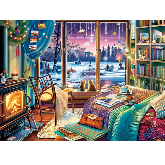 500 Pieces Puzzles for Adult Jigsaw Puzzle 500 Piece Puzzle Children Elderly Puzzle Snow Cat Puzzle Gift for Mom Dad Family Friend Family Activity Games Home Decor Wall Art 20.5x15IN