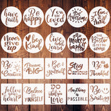 2.5 inch Inspirational Word Stencils, 20 PCS Motivational Stencils Reusable Mylar Template Inspirational Quotes Stencils for Painting on Wood Wall Home Decor Doflyok