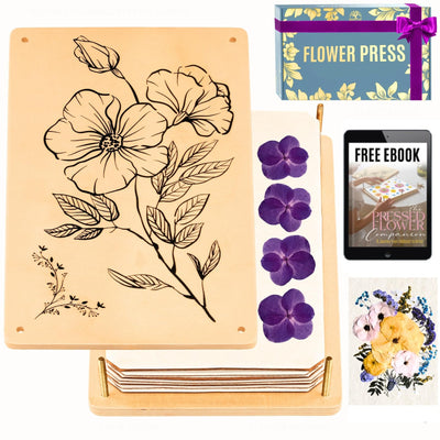 Berstuk Wooden Flower Press for Adults and Teens - Includes Expert Video Tutorials - Large Flower Press Kit 10.8" x 6.9" - Gift-Ready Packaging Ideal for Arts and Crafts Lovers