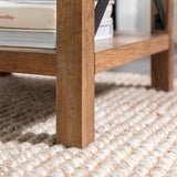 Walker Edison Sedalia Modern Farmhouse Metal X Side Table, 18 Inch, Rustic Oak Walker Edison