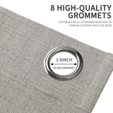 Joydeco 100% Blackout Curtains 63 Inch Length, Living Room Curtains 2 Panels Set, Room Darkening Curtains w/Grommets, Textured Thermal Drapes, Greyish White Blackout Curtains for Bedroom (42x63inch) Joydeco