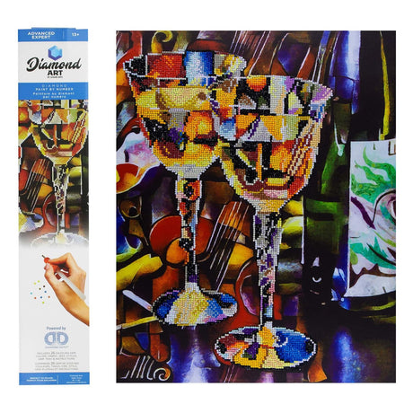 DIAMOND ART BY LEISURE ARTS Diamond Painting Kits for Adults 14"X16" Advanced Abstract Wine, Full Drill, Art Kits, Dimond Art, for Adults, Kit DIAMOND ART BY LEISURE ARTS