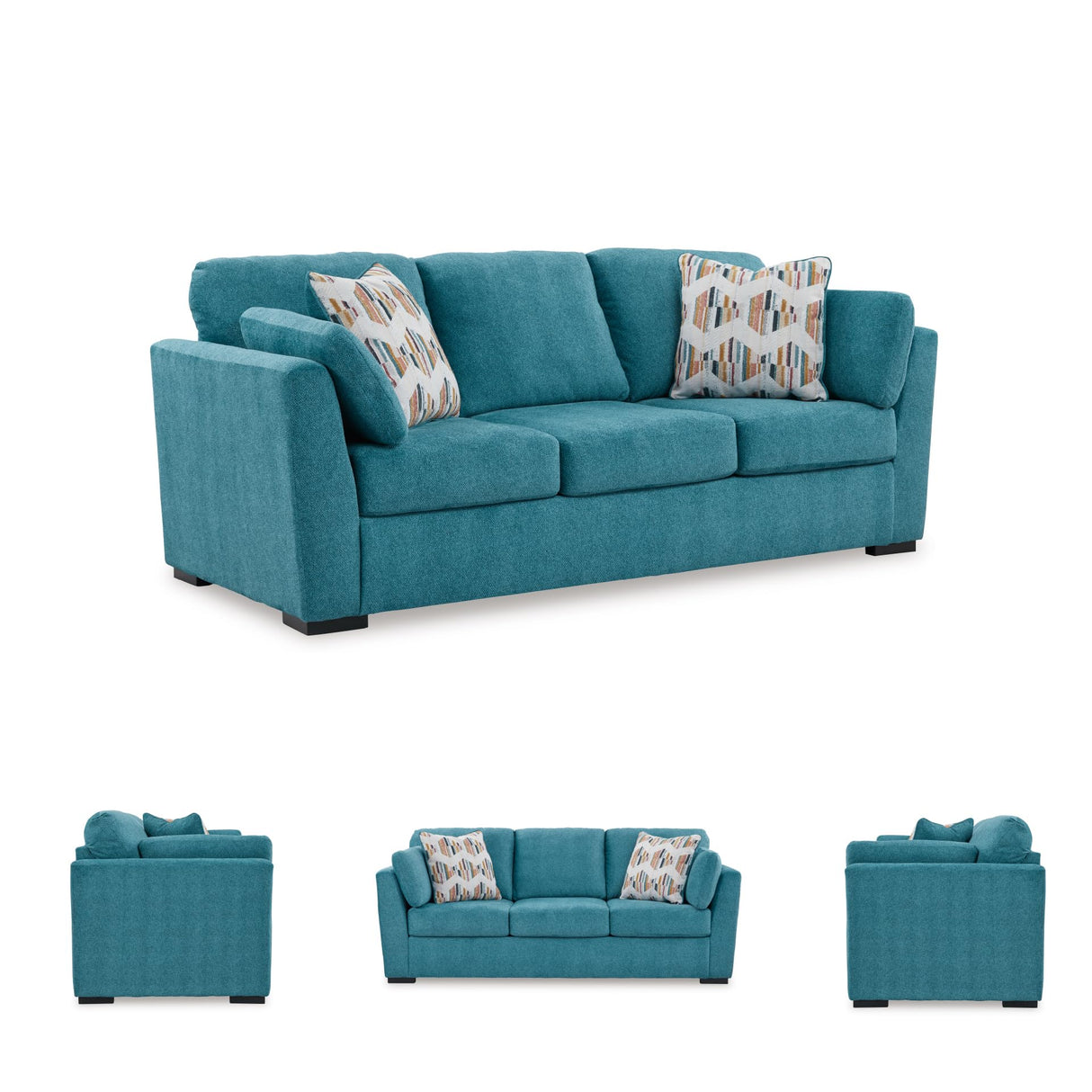 Signature Design by Ashley Keerwick Scandinavian Sofa with 4 Toss Pillows, Blue Signature Design by Ashley