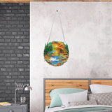 Auremi Landscape Diamond Art Hanging Kit for Adult, Special Shaped Rhinestone, DIY Acrylic 5D River Fish Diamond Painting Window Pendants Signs, Home Garden Wall Hanging Ornament Auremi
