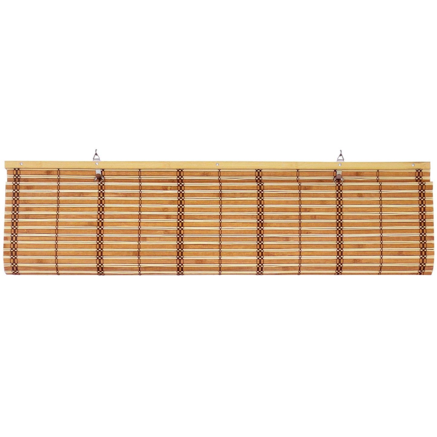 ORIENTAL Furniture Burnt Bamboo Cordless Window Shade - Two-Tone Honey 72" W