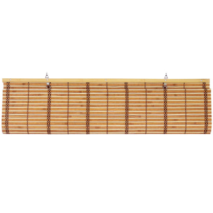 ORIENTAL Furniture Burnt Bamboo Cordless Window Shade - Two-Tone Honey 72" W