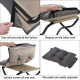 WELL-STRONG 15" Foldable Foot Stool Ottoman with Metal Frame - Washable Dark Grey Upholstered Indoor/Outdoor Footrest for Living Room, Bedroom, Patio - Space-Saving Compact Design WELL-STRONG