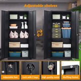 STANI Garage Storage Cabinet, Metal Storage Cabinet with 4 Adjustable Shelves, 71" Steel Lockable File Cabinet, Locking Steel Storage Cabinet for Office,Home,Garage,Gym,School STANI