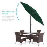 Best Choice Products 7.5ft Heavy-Duty Round Outdoor Market Table Patio Umbrella w/Steel Pole, Push Button Tilt, Easy Crank Lift - Green Best Choice Products