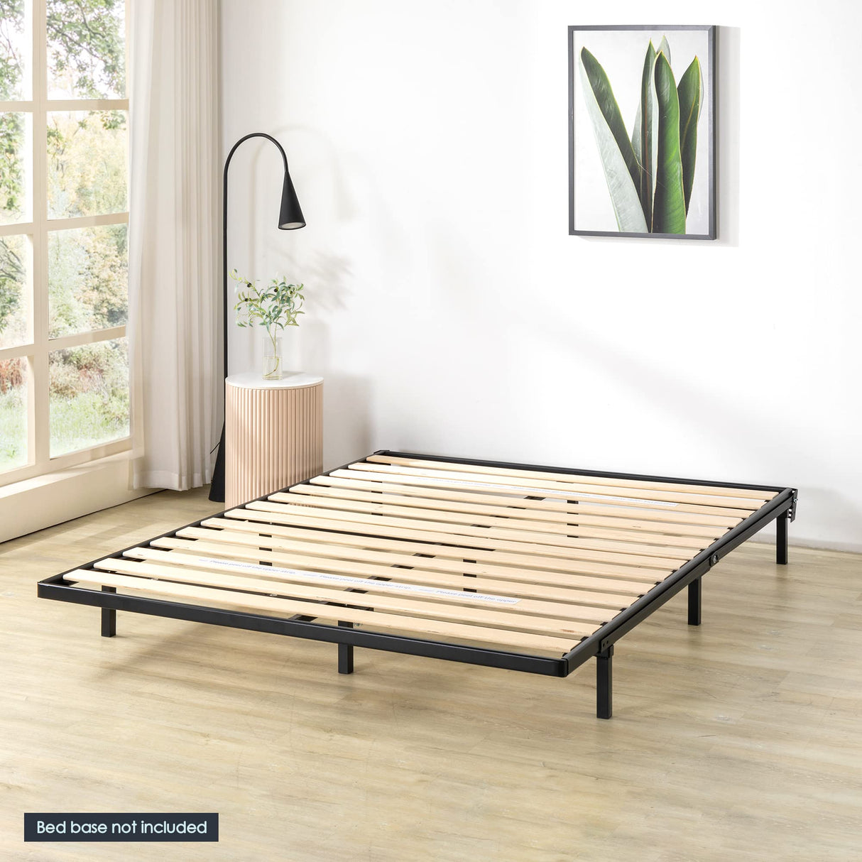 Mellow Metal Wood Slats Bunkie Board, Queen, Black Mellow