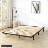 Mellow Metal Wood Slats Bunkie Board, Queen, Black Mellow