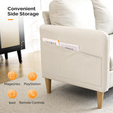 VINGLI 47" Small Couch, Beige Loveseat Mini Couch Mid Century Modern Decor Love Seat for Small Spaces Living Room, Bedroom, Play Room VINGLI