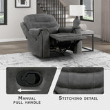 Lexicon Manual Recliner Chair, Home Theater Seating Recliner Armchair, Polished Microfiber Wall Hugger Manual Reclining Sofa Chair for Living Room/Office/Apartment, Dark Gray Lexicon