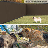 Winpull 6FT x 50FT Privacy Screen Fence Heavy Duty 170GSM Fencing Mesh Shade Net Cover Nickel-Plated Copper Grommets, 95% Blockage Fence for Outdoor Wall Garden Yard Backyard Pool (Brown) Winpull