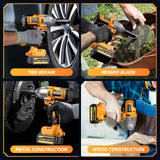 TaskStar Cordless Impact Wrench 1/2 Inch, 900N.m(664ft-lbs) High Torque Brushless Power Impact Gun, 21V 3300RPM Electric Impact Driver with 2x4.0Ah Battery & Fast Charger for Car Tires Truck TaskStar