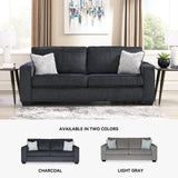 Signature Design by Ashley Altari Modern Queen Sofa Sleeper with 2 Accent Pillows, Dark Gray Signature Design by Ashley